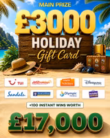 £3,000 Holiday Gift Card with £17,000 of Instant Wins
