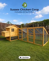 Sussex Chicken Coop & 22 Sq Ft Run (4-5 Birds)