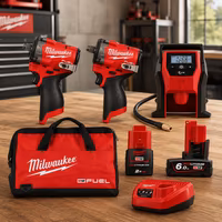 Milwaukee M12 Fuel 3pc Kit + 2 x 6Ah Batteries, Charger & Bag