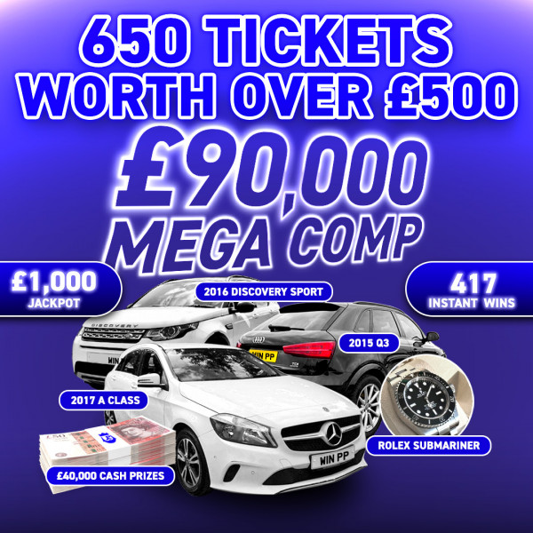 650 Tickets Into £90k Mega Comp - Doubled to two winners on sell out