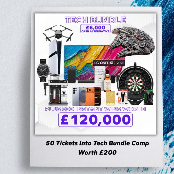 50 Tickets Into Tech Bundle plus £120,000 of Instant Wins