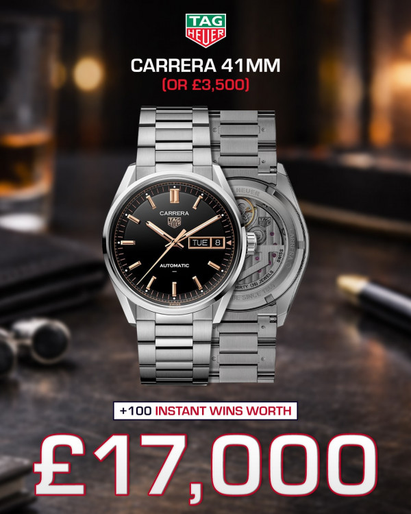 Tag Heuer Carrera 41mm (or £3,500) with £17,000 of Instant Wins