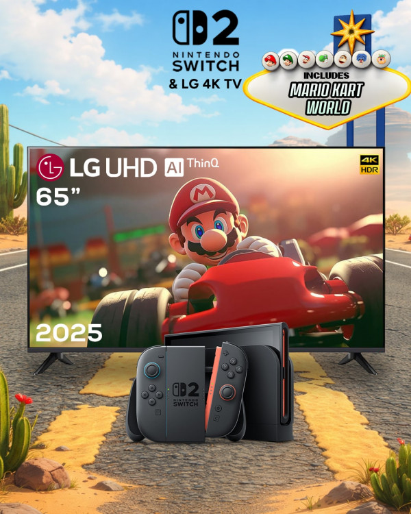 65” LG 4K TV & Nintendo Switch 2