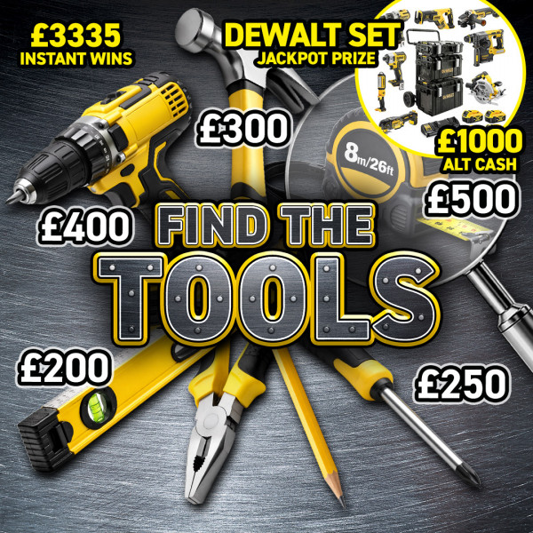 £1600 DeWALT Set + £3335 Instant Wins