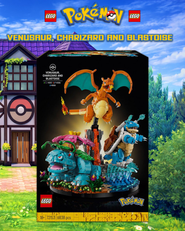 New Lego Pokémon Venusaur, Charizard and Blastoise