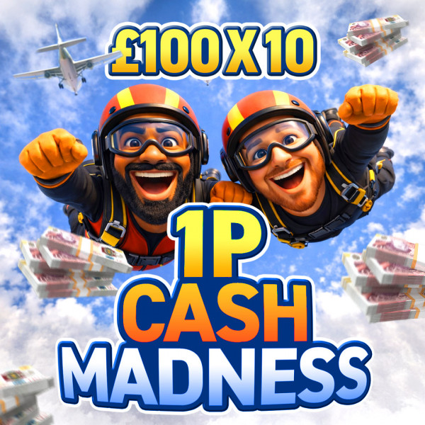1p Cash Madness - 10 x £100 Instant Wins