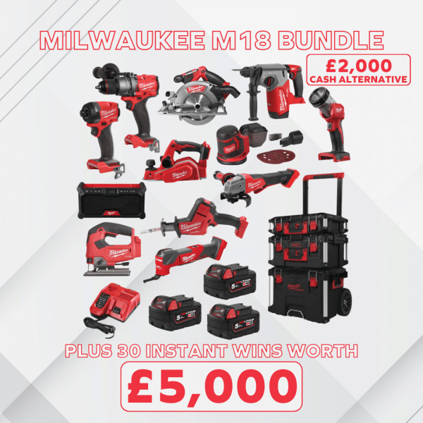 Milwaukee M18 Fuel Bundle plus £5,000 of Instant Wins