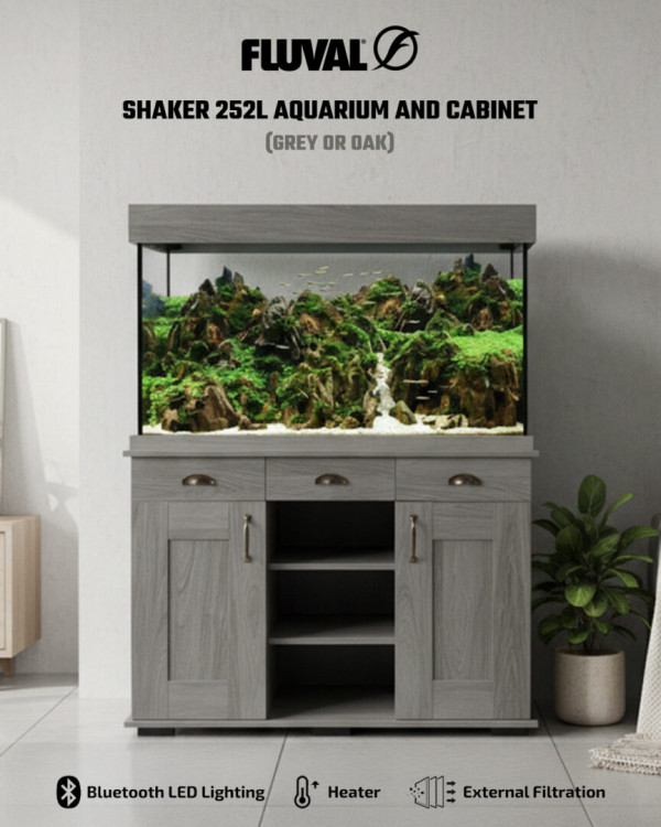 Fluval Shaker 252L Aquarium & Cabinet (Grey or Oak)