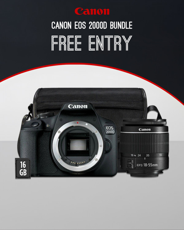 FREE ENTRY - Canon EOS 2000D Bundle