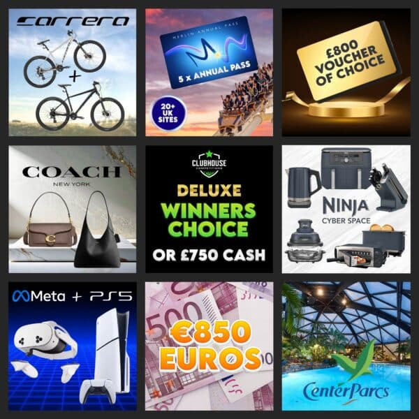 DELUXE Winners Choice OR £750 Cash
