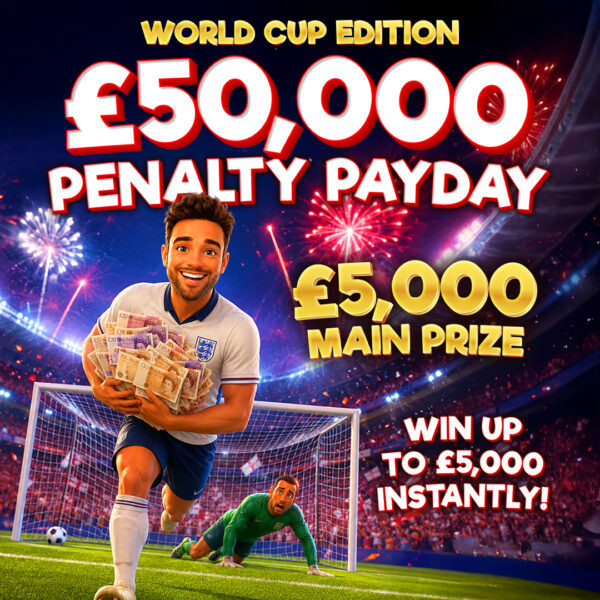 £50,000 Penalty Payout ⚽️ £5,000 Main Prize!