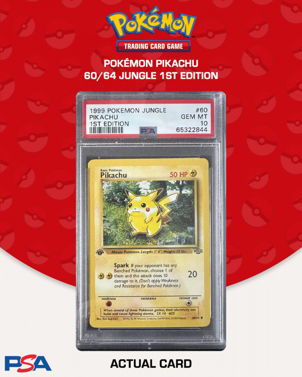 PSA 10 Pokémon Pikachu 60/64 Jungle 1st Edition