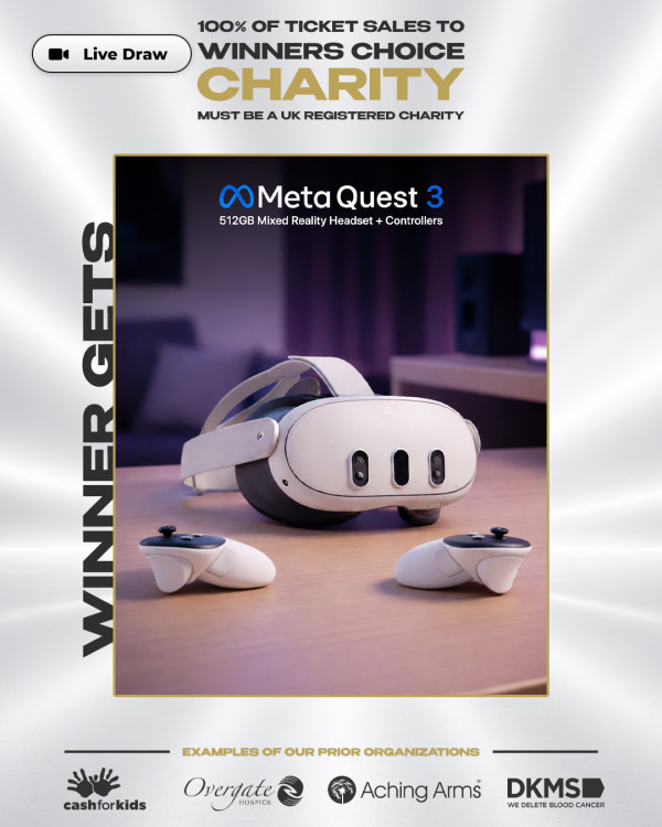 Meta Quest 3 512gb - 100% of Ticket Sales to Winners Choice of Charity