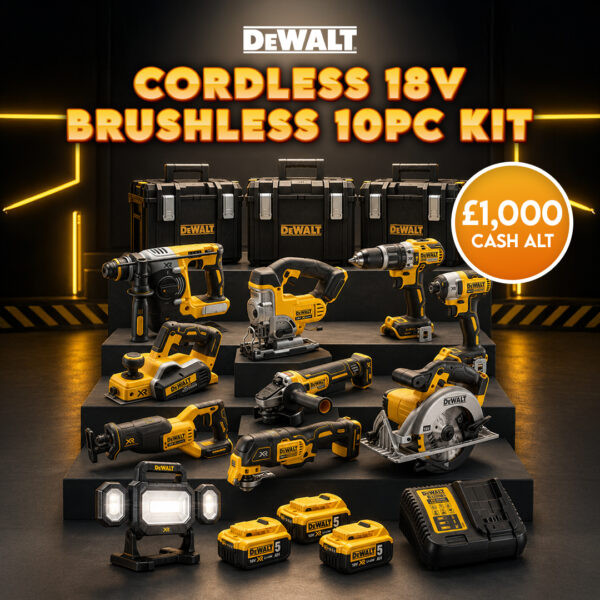 DeWalt Cordless 18v Brushless 10pc Kit Or £1,000 Cash