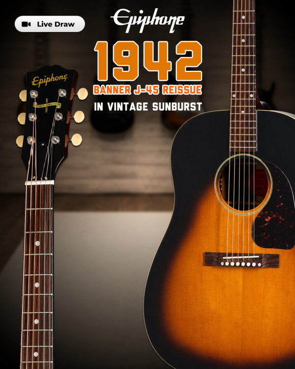 Epiphone 1942 Banner J-45 Reissue in Vintage Sunburst