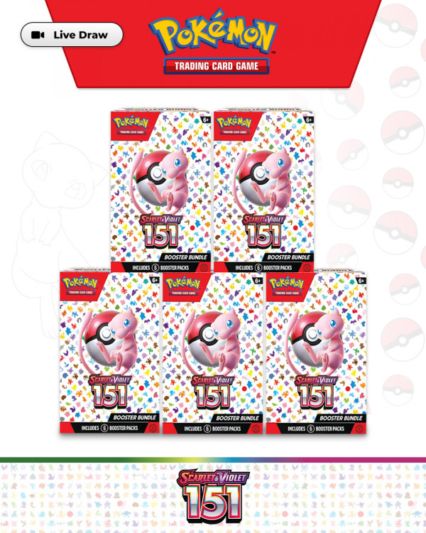 5 x Pokemon TCG 151 Booster Bundles (30 Packs)