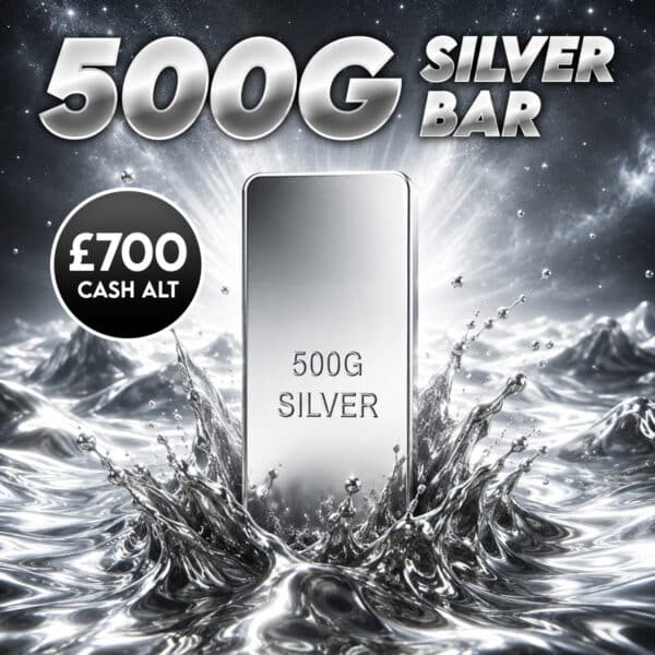 500g Silver Bar Or £700 Cash