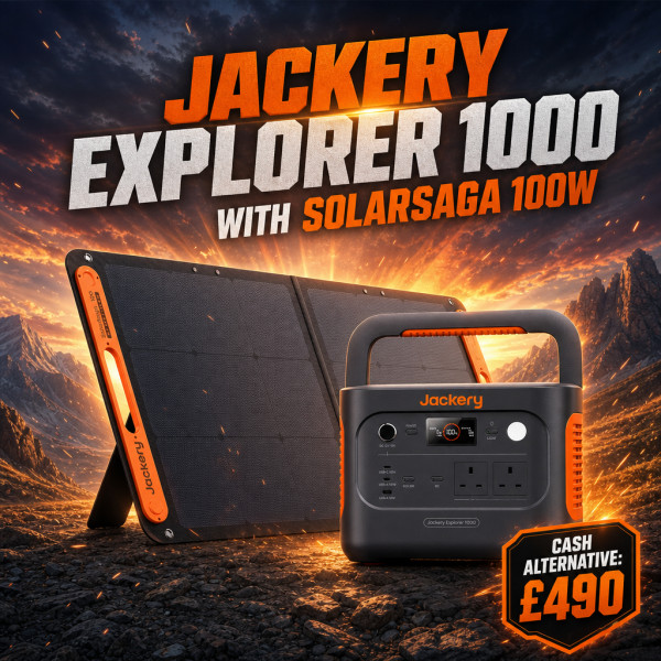 JACKERY EXPLORER 1000 WITH SOLARSAGA 100W