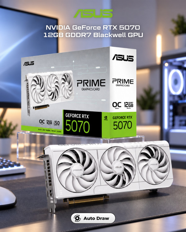 Asus GeForce RTX 5070 Prime OC White 12GB GDDR7 GPU