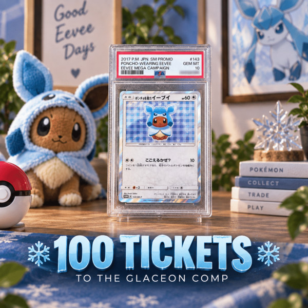 100 Tickets Into Glaceon Poncho Wearing Eevee Plus £6,000 Instant Wins Comp