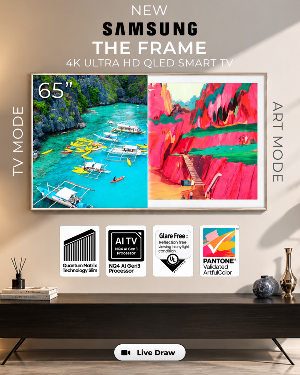 2026 Samsung The Frame 65" 4K Ultra HD QLED Smart TV
