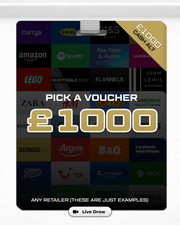 Paragon Pick A Voucher (£1,000) - Low Odds