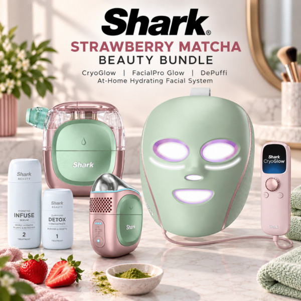 Shark Beauty Bundle – CryoGlow & FacialPro Glow & DePuffi At-Home Hydrating Facial System