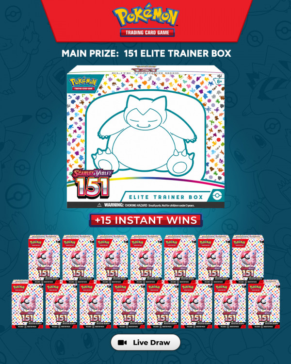 15 x Pokémon TCG 151 Instant Wins - 151 ETB End Prize