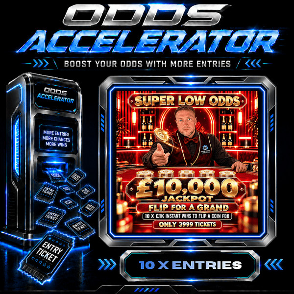10 X ENTRIES - FLIP FOR A GRAND + £10,000 JACKPOT